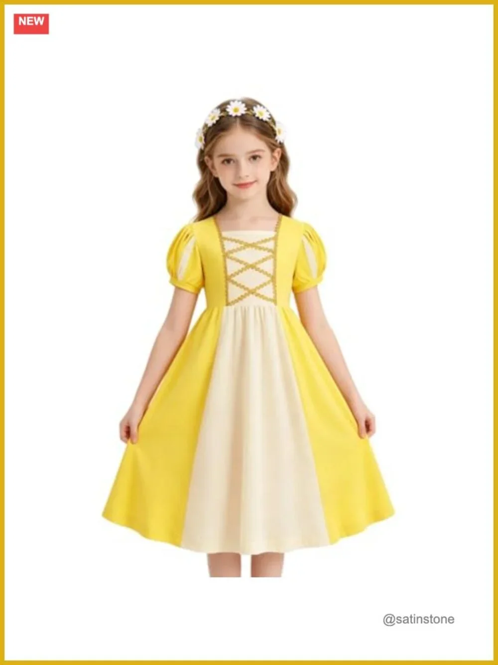 Girls Medieval Princess Dress Renaissance Irish Costume Fancy Gown Cotton